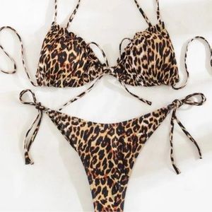Leopard print SHEIN bikini, new with tags, size large